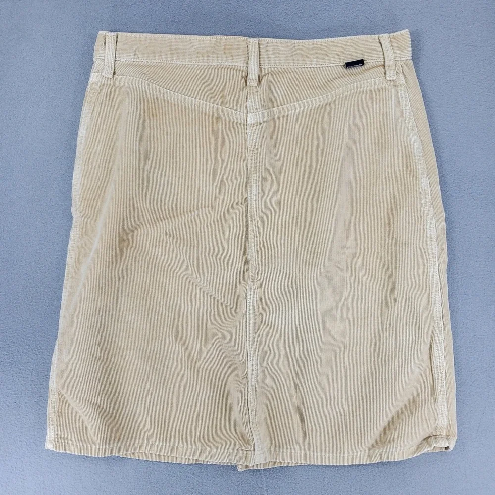Abercrombie & Fitch Corduroy Khaki Skirt Vintage 90s Y2K Camel Tan Retro‎ Slit